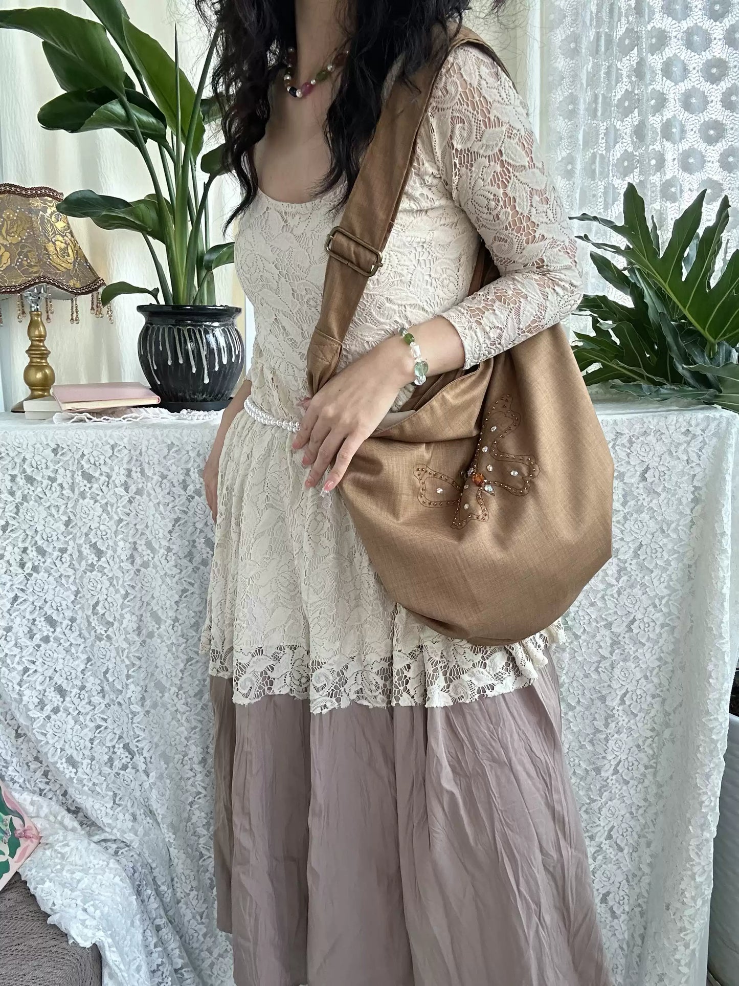 Butterfly Hobo Bag – Brown