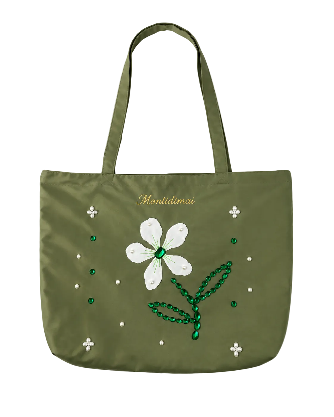 Botanical Flower Satin Tote Bag
