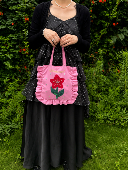 3D Flower Ruffle Tote Bag