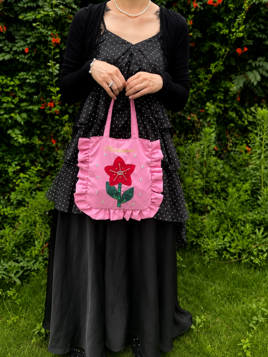 3D Flower Ruffle Tote Bag
