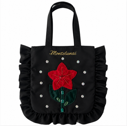 3D Flower Ruffle Tote Bag