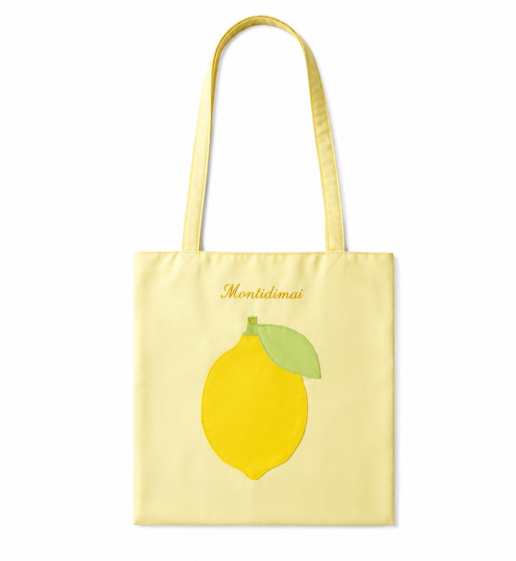 Lemon Garden Satin Tote Bag
