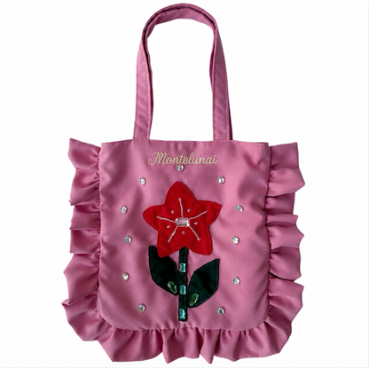 3D Flower Ruffle Tote Bag