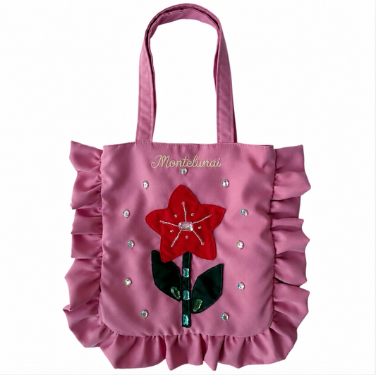 3D Flower Ruffle Tote Bag