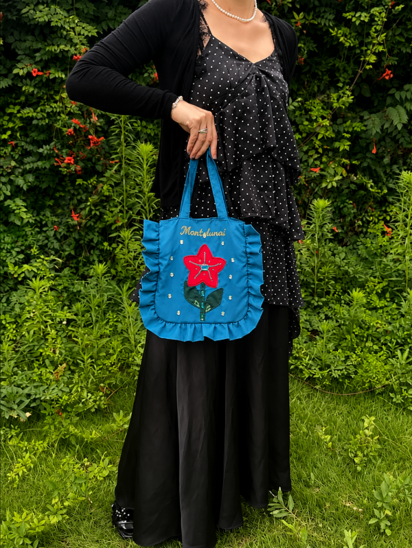3D Flower Ruffle Tote Bag