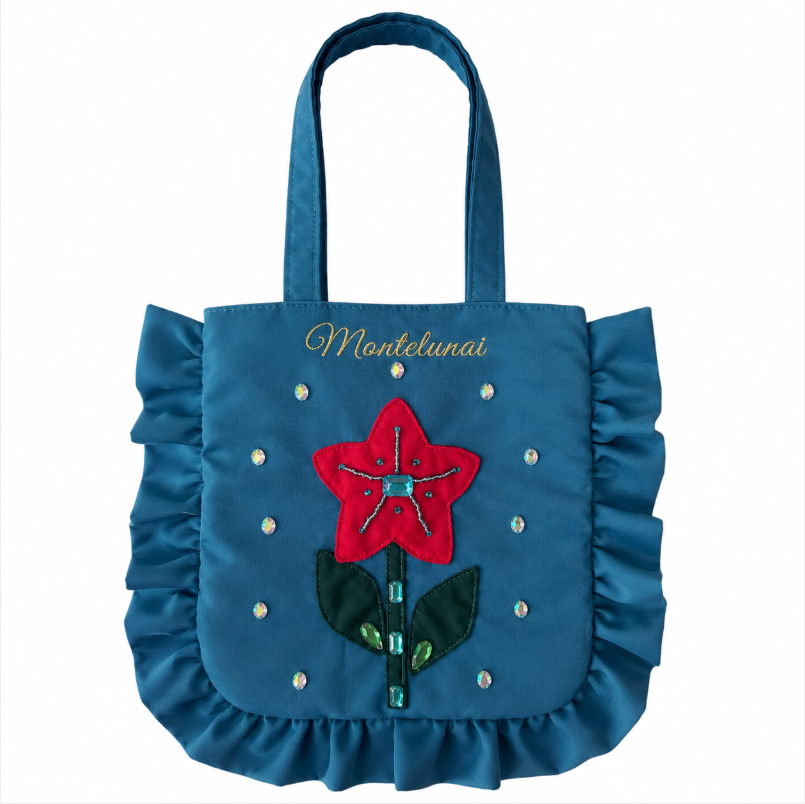 3D Flower Ruffle Tote Bag