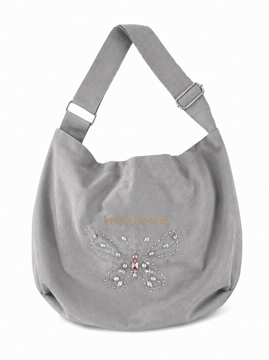 Butterfly Hobo Bag – Gray