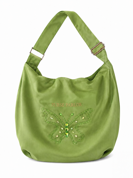 Butterfly Hobo Bag – Sage Green