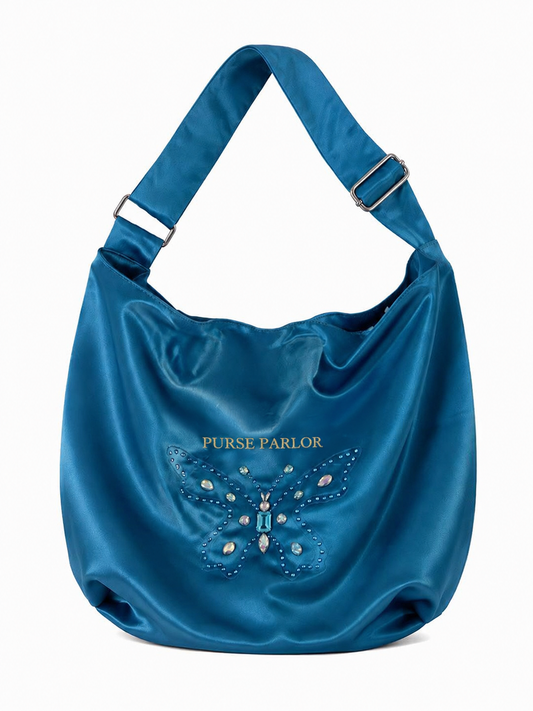 Butterfly Hobo Bag – Teal Blue