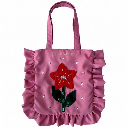 3D Flower Ruffle Tote Bag
