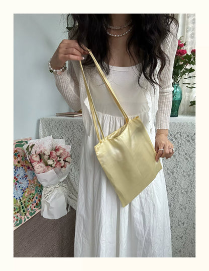 Lemon Garden Satin Tote Bag