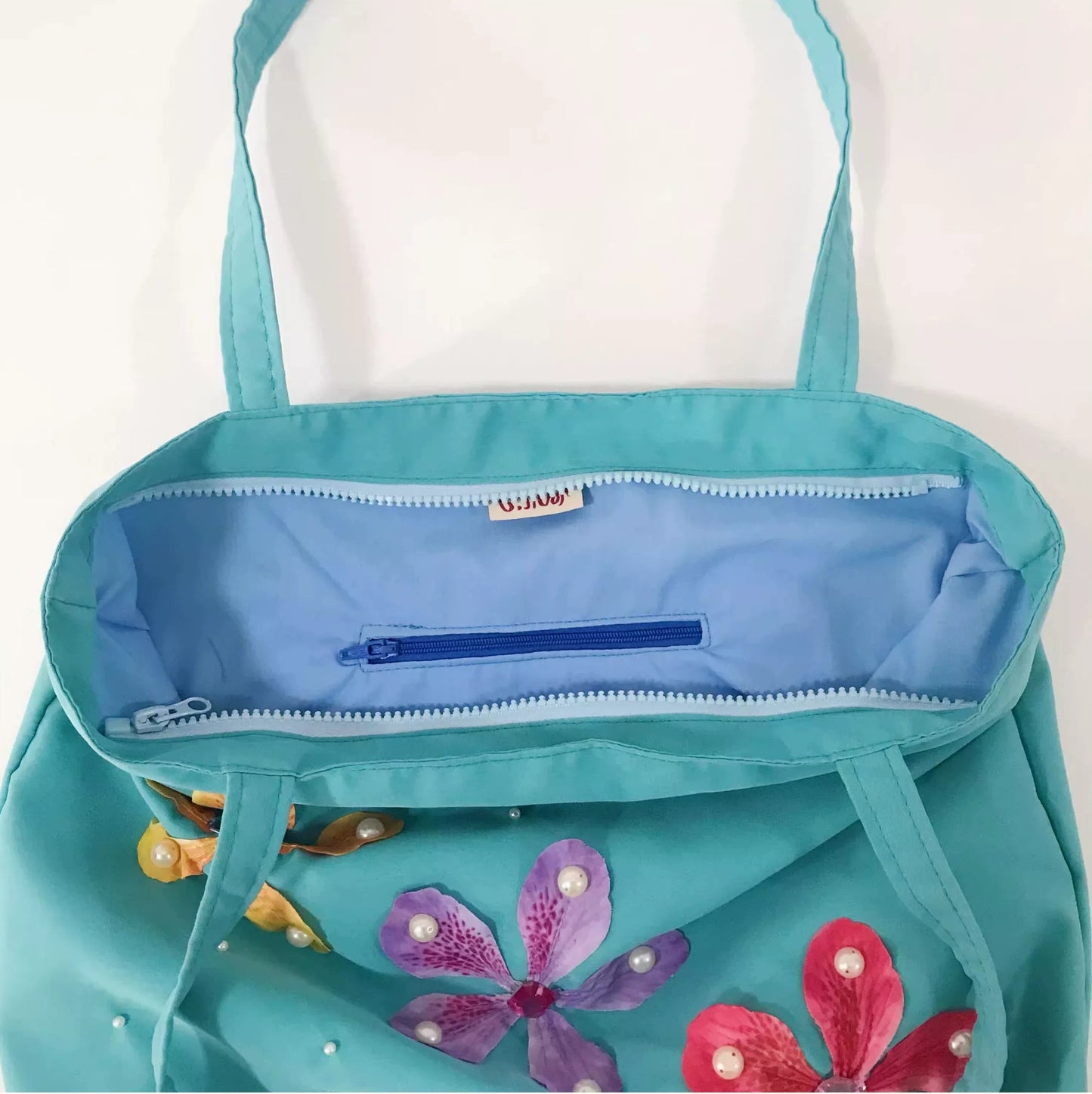Garden Bloom Satin Tote Bag