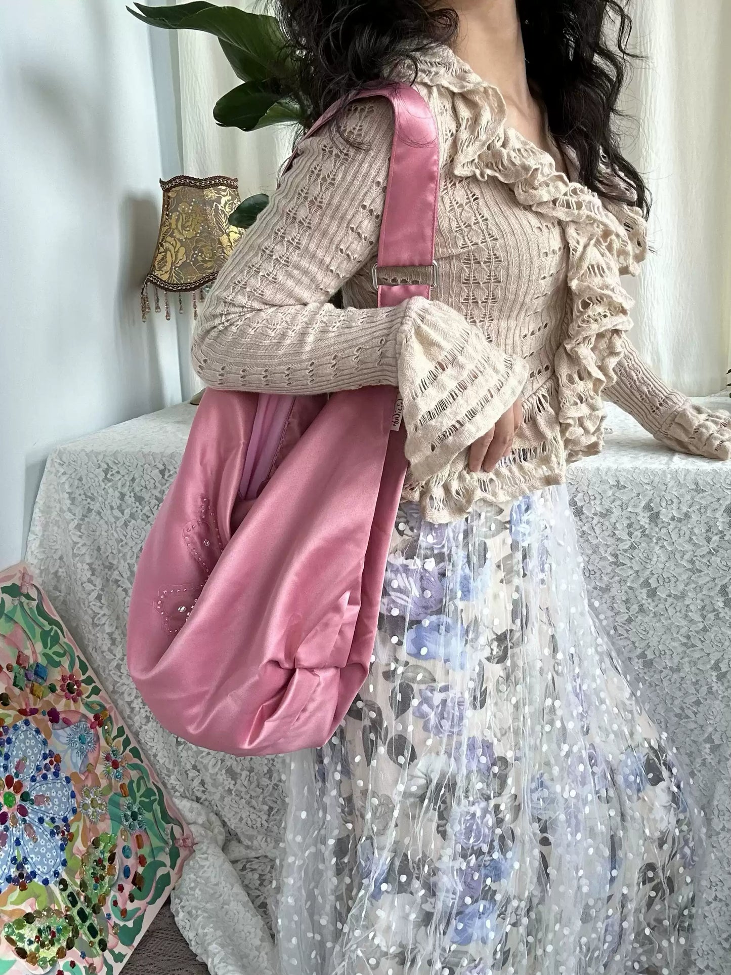 Butterfly Hobo Bag – Pink