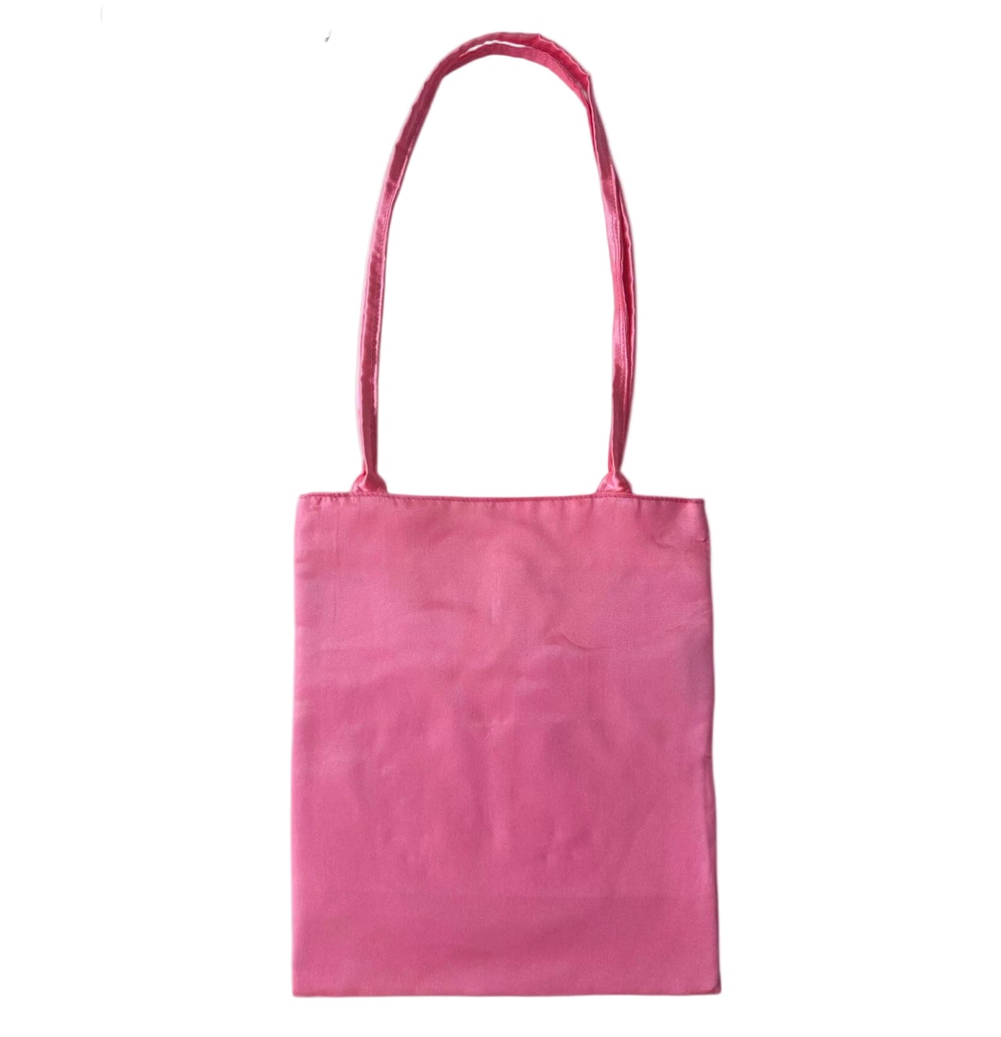 Pink Garden Flower Satin Tote Bag