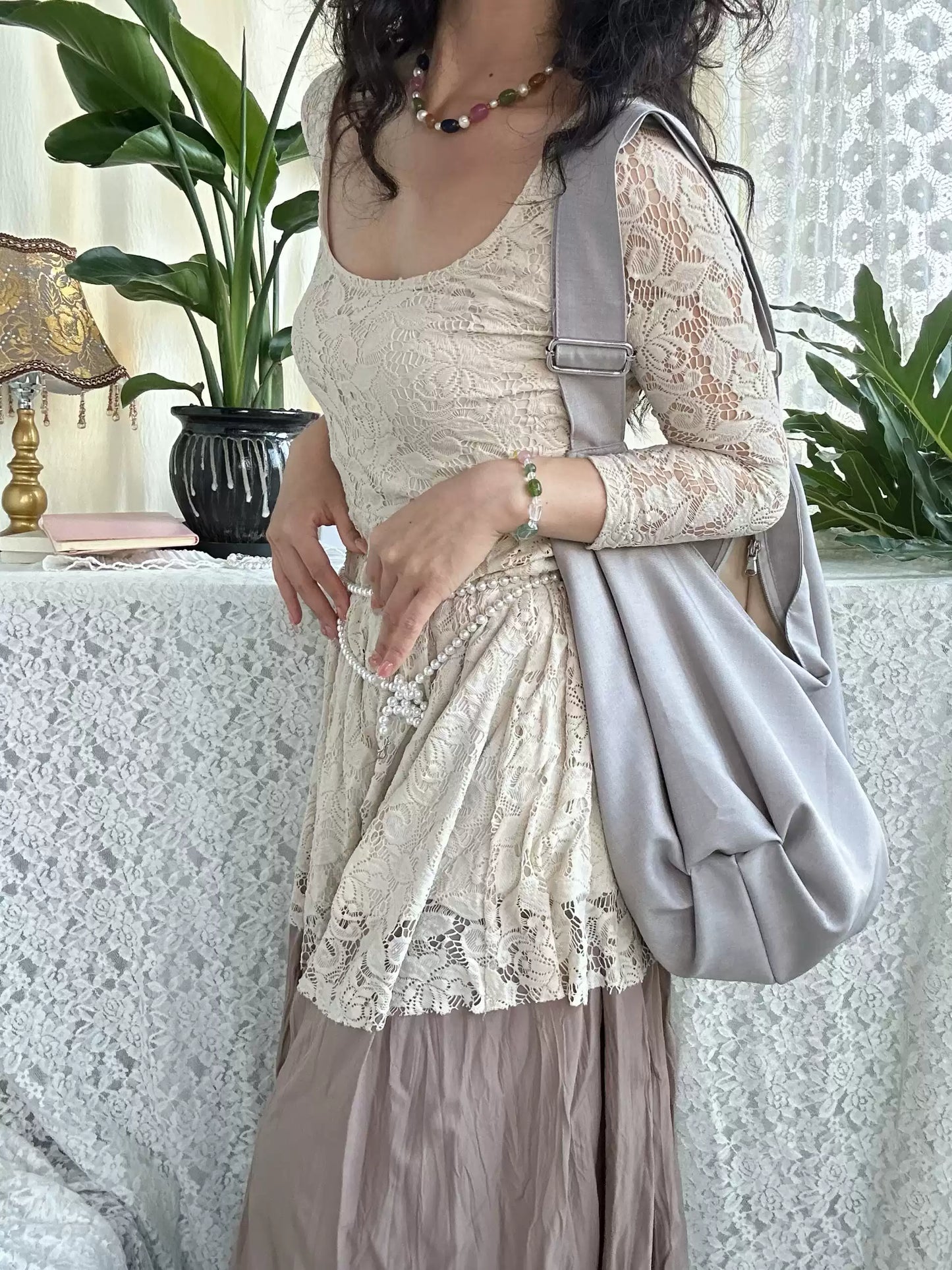 Butterfly Hobo Bag – Gray