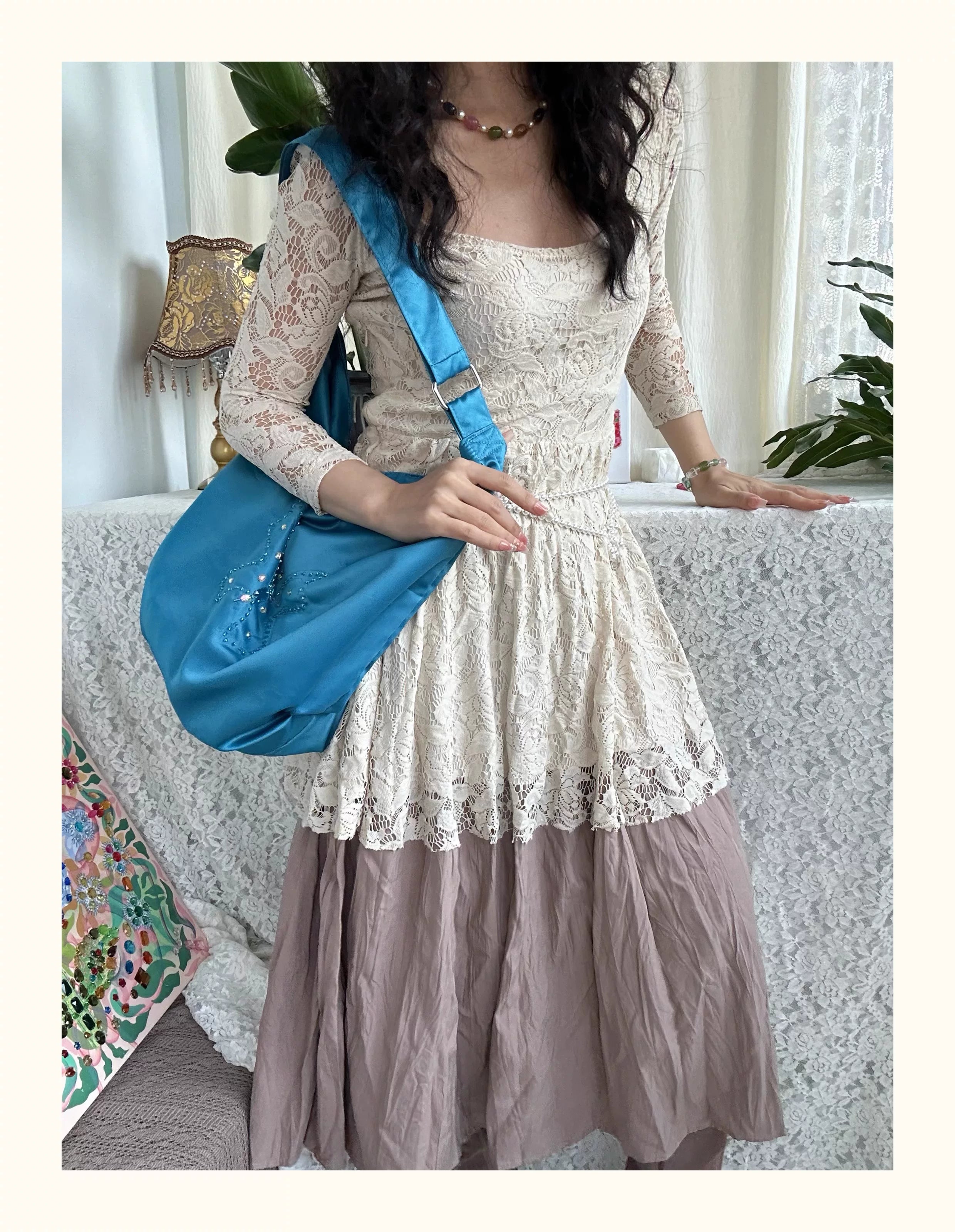 Butterfly Hobo Bag – Teal Blue
