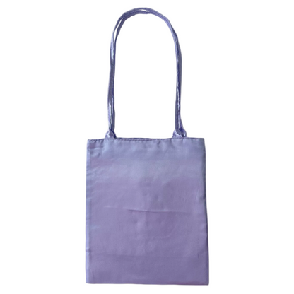 Floral Applique Satin Tote Bag