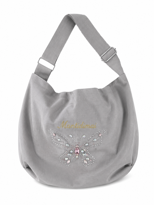Butterfly Hobo Bag – Gray