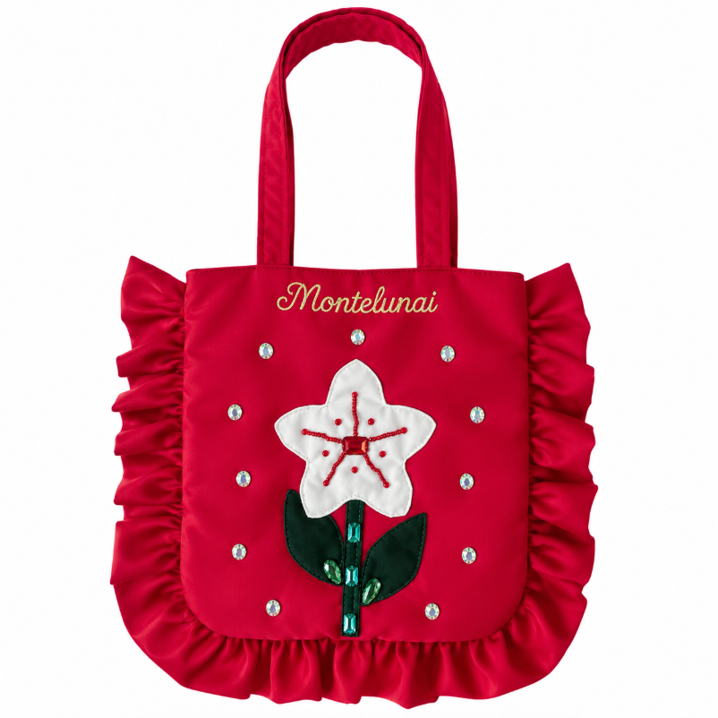 3D Flower Ruffle Tote Bag