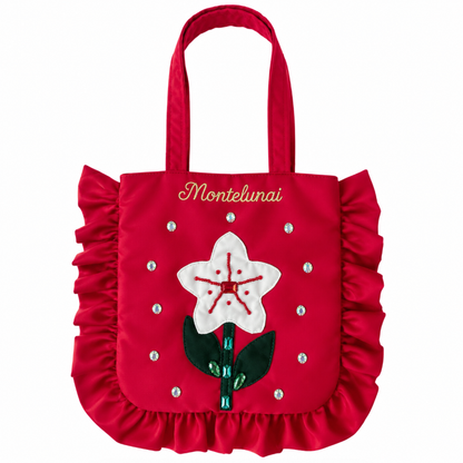 3D Flower Ruffle Tote Bag