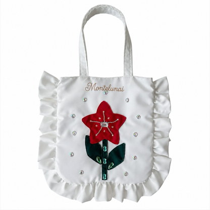3D Flower Ruffle Tote Bag