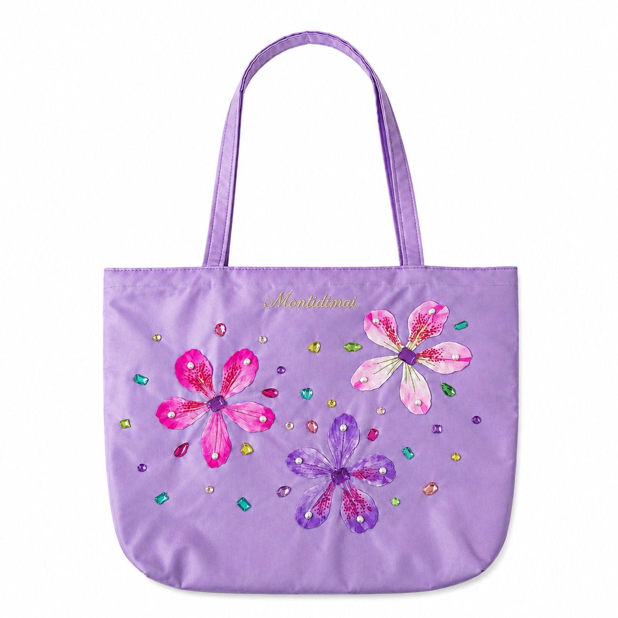 Lavender Blossom Satin Tote Bag