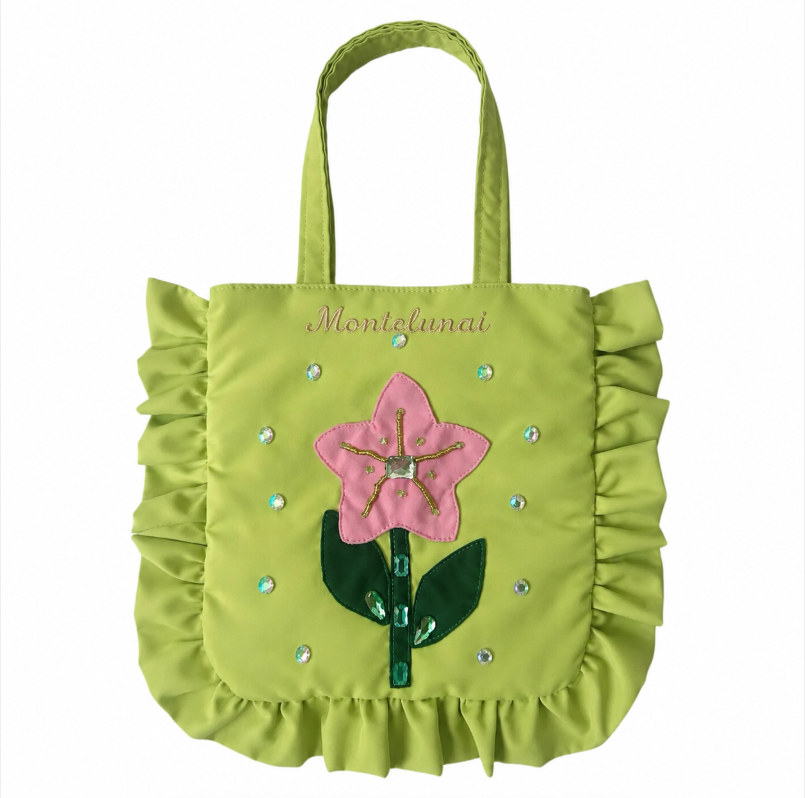 3D Flower Ruffle Tote Bag