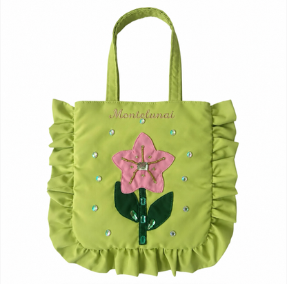 3D Flower Ruffle Tote Bag
