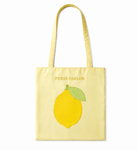 Lemon Garden Satin Tote Bag