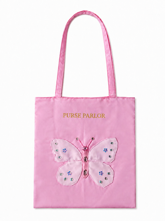 Butterfly Dream Satin Tote Bag